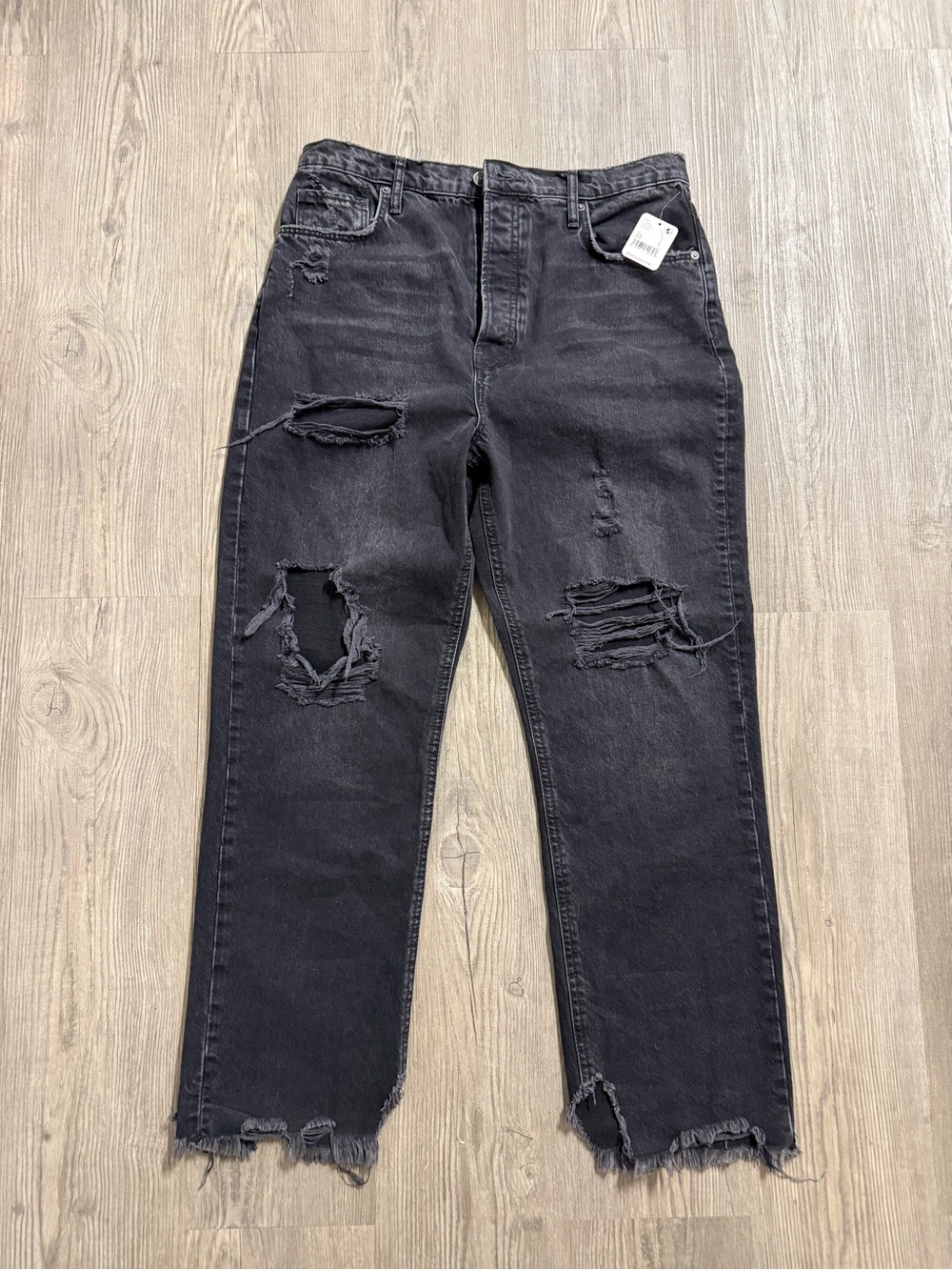 Free People Washed Black High-Rise Jeans